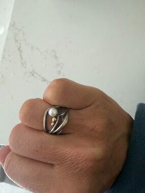 Brighton Sterling Silver Pearl Accent Ring size 6